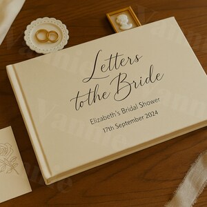 Álbum de recortes de cartas personalizadas para la novia • Libro de visitas personalizado para despedida de soltera • Álbum de recuerdos para despedida de soltera • Regalo de boda, tapa dura de lino