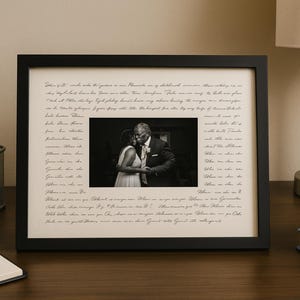 Custom Framed picture of Bride and Dad • Personalized Frame for Dad • Father-Daughter Dance • Song Lyrics • Father of the Bride Gift