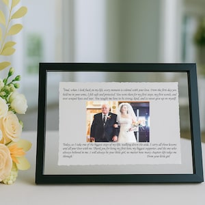 Father of the Bride Gift- Framed picture of Bride and Dad • Personalized Frame for Dad • Father-Daughter Dance• Song Lyrics•Mother-Son Dance