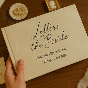 Álbum de recortes de cartas personalizadas para la novia • Libro de visitas personalizado para despedida de soltera • Álbum de recuerdos para despedida de soltera • Regalo de boda, tapa dura de lino