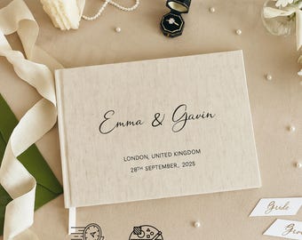 Custom Wedding Guest Book • Linen Polaroid Photo Album • Engagement and Anniversary Scrapbook  • Wedding Keepsake • Wedding Reception Book