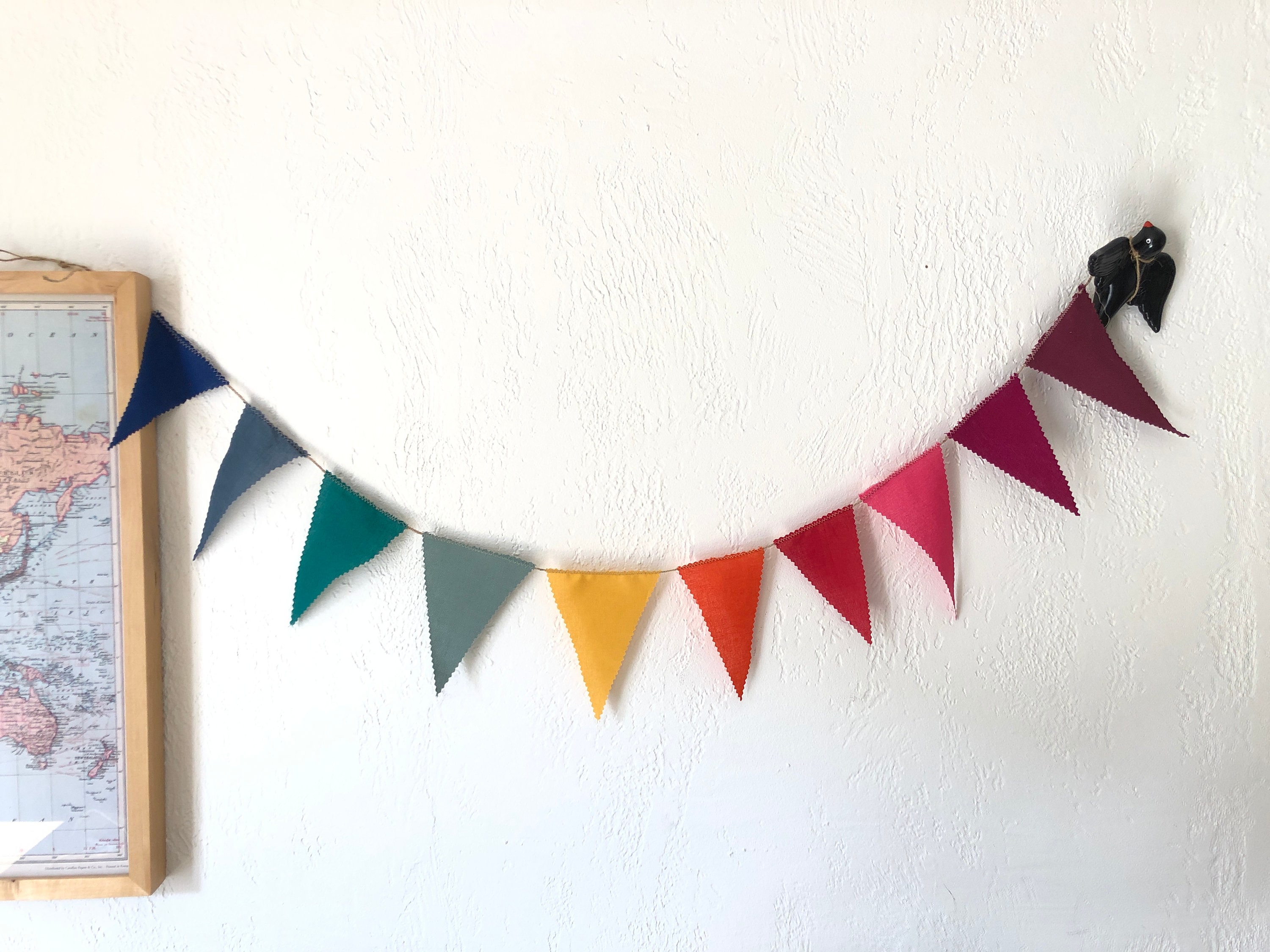 Déco Guirlande Fanions Arc-En-Ciel En Coton Bio Idéal Pour | Etsy