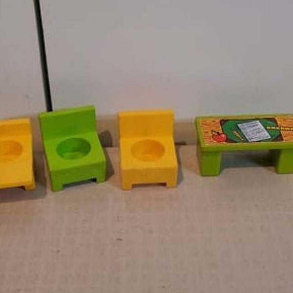 Desk, board, balance, chair, desk, skateboard little people, fisher price vintage