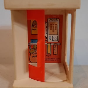 Fisher Price Vintage Telephone Booth #997 Play Family Village