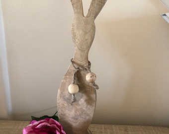 Wooden Rabbit Decoration - large