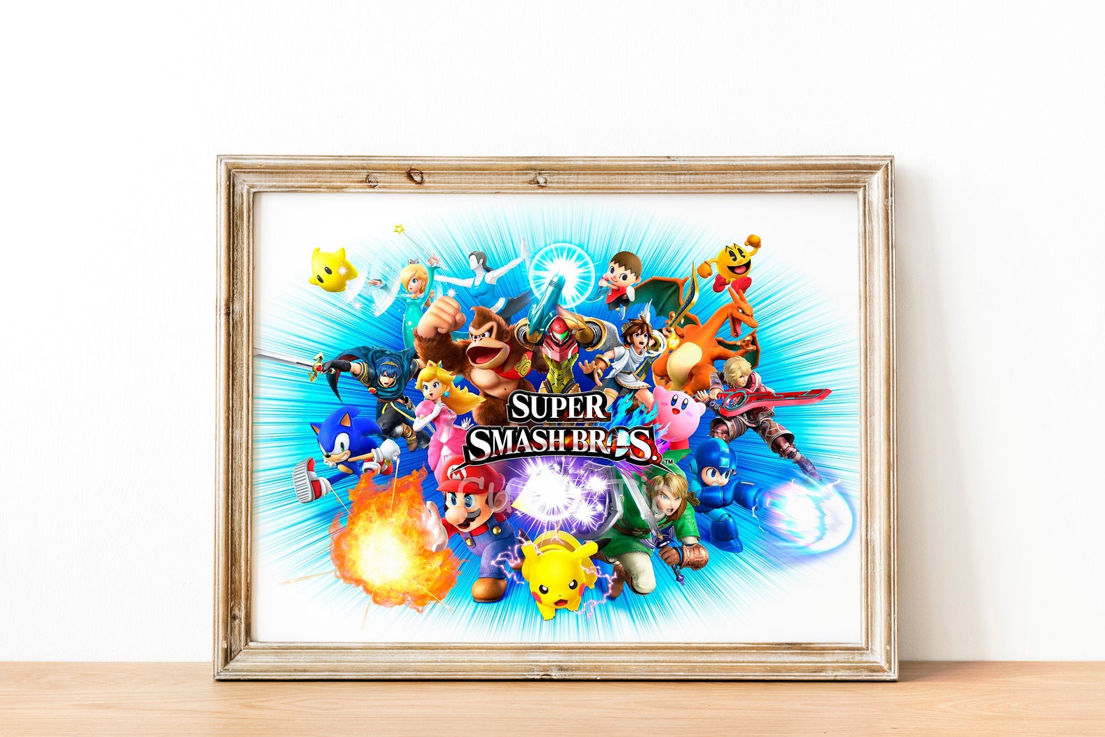 Super Smash Bros Poster, Gaming Banner, Wall Decor, Wall Art Etsy