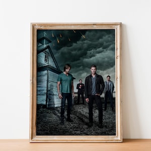 Supernatural Poster, Sam and Dean Winchester, Castiel, Gift Picture, Wall Decor, Wall Art