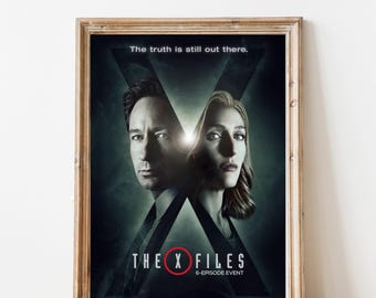 X-Files Movie Poster: Mulder and Scully Sci-Fi Art, Wall Decor