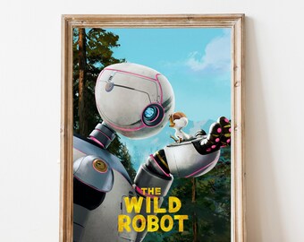 The Wild Robot Poster: Roz and Brightbill, Animated Film Art
