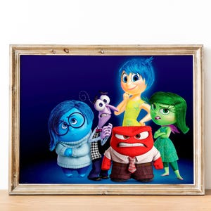 Inside Out movie Poster, Emotions in the Head, Animation Film Picture, Wall Decor, Wall Art