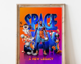 Space Jam 2-poster, A New Legacy, kinderkamerdecoratie, kunst aan de muur
