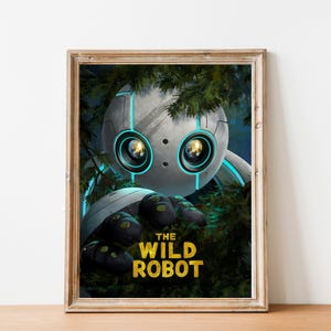 The Wild Robot Poster, Animated Film Art, Kids Room Decor, Cartoon Movie Poster, Wall Art picture, Wall Decor, Wall Art Prints, Holiday Gift
