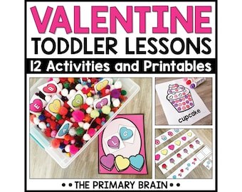 Valentine's Day Toddler Activities: February Homeschool Preschool Curriculum and Lesson Plans (Digital Download)