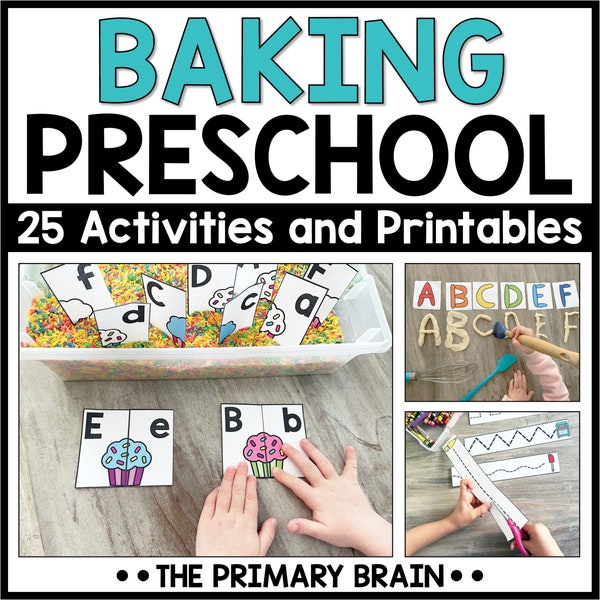 Baking Themed Preschool Activities | Pre-k Homeschool Preschool Curriculum for Kindergarten Readiness | Printables for Kids Ages 3 to 5