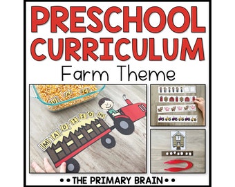 Farm Preschool Activities | Pre-k Homeschool Preschool Curriculum for Kindergarten Readiness | Printables for Kids Ages 3 to 5