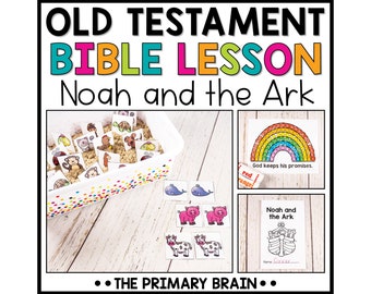 Noah's Ark Bible Story | Sunday School Lesson Plans | Bible Class Curriculum | Noah and the Ark Book, Sensory Bin, and Preschool Activities