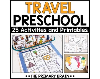 Travel Themed Preschool Activities | Pre-k Homeschool Preschool Curriculum for Kindergarten Readiness | Printables for Kids Ages 3 to 5