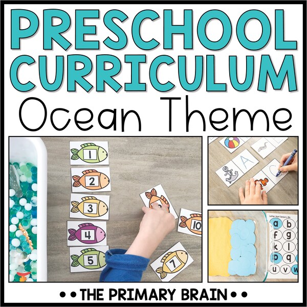 Ocean Themed Preschool Activities | Pre-k Homeschool Preschool Curriculum for Kindergarten Readiness | Printables for Kids Ages 3 to 5