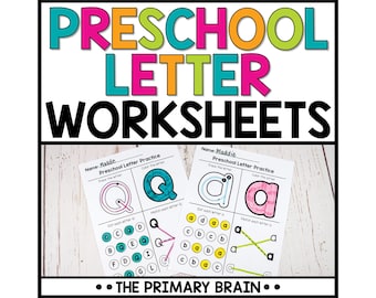 Preschool Alphabet Worksheets, Uppercase and Lowercase Letter Practice Pages