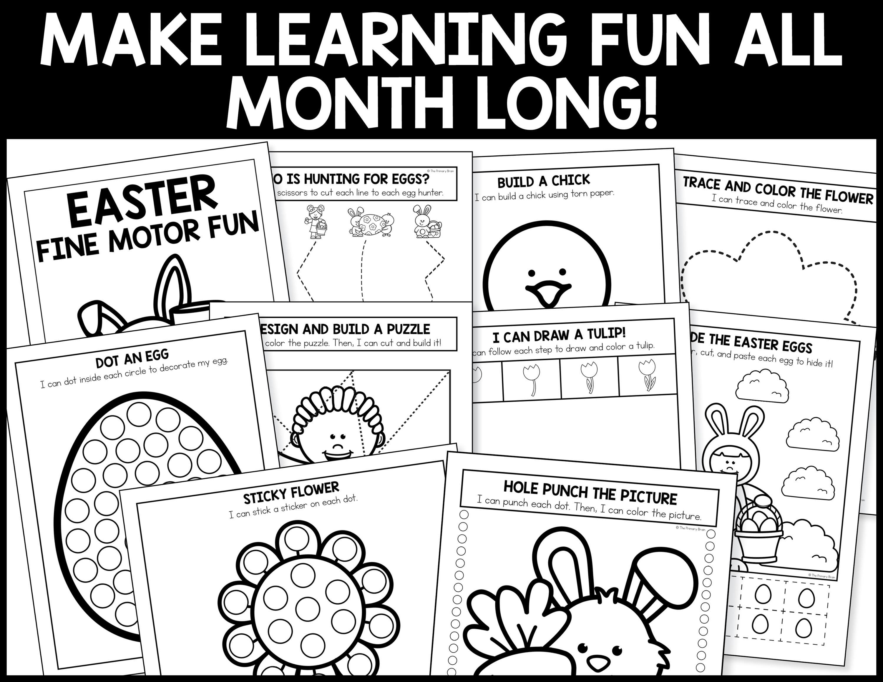 Easter No Prep Fine Motor Worksheets for Preschool and Kindergarten - Etsy