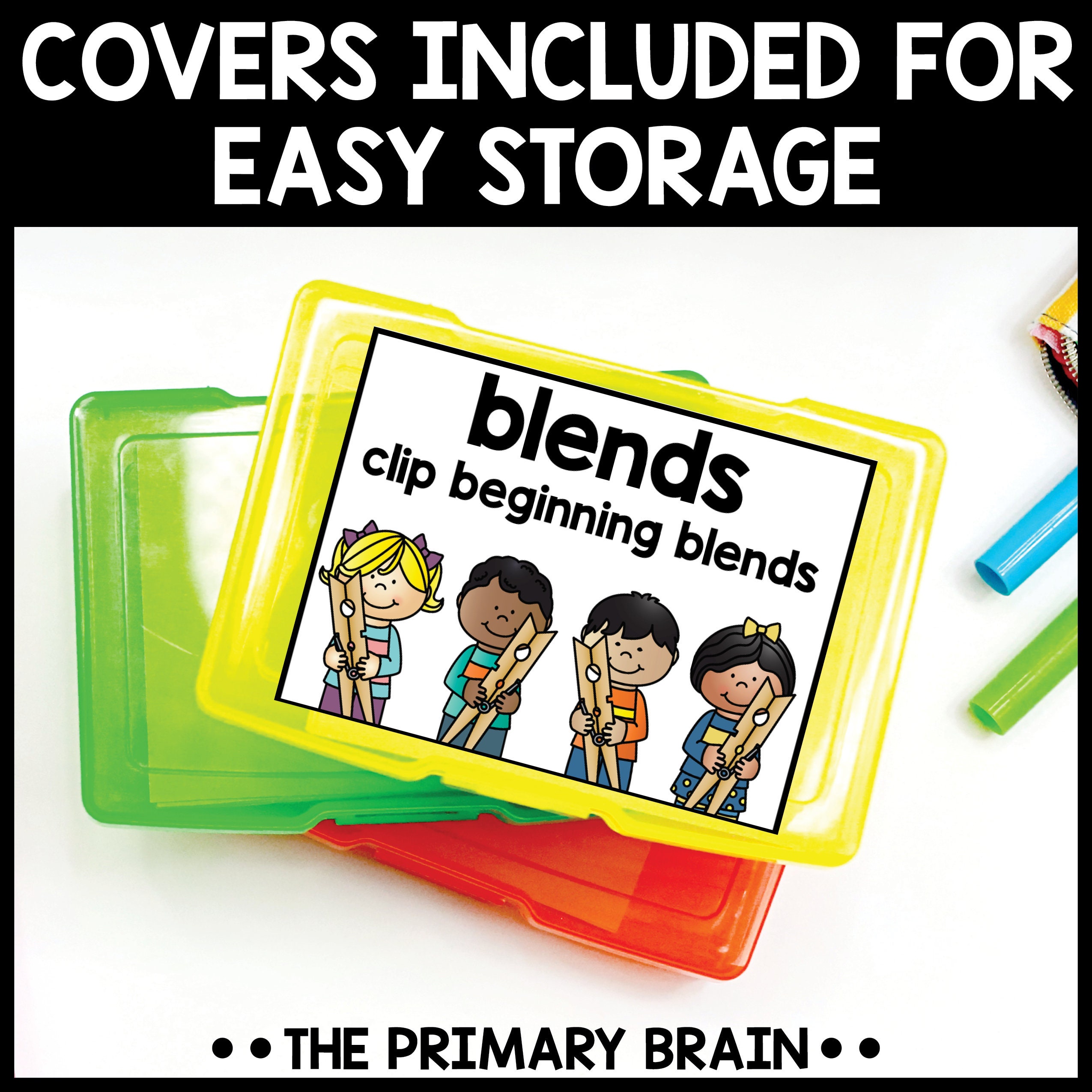 Beginning Blends Clip Cards for Task Card Boxes, Literacy Centers ...
