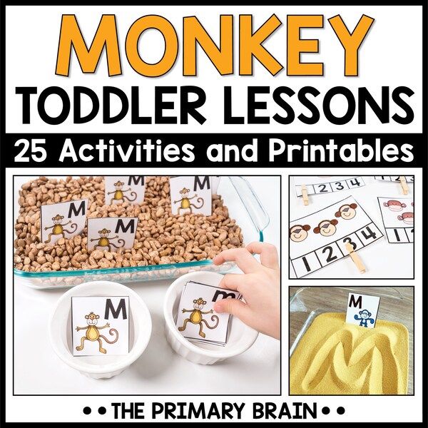 Monkey Toddler Activities | Tot School Lesson Plans | Homeschool Preschool Curriculum | Letter M Printables