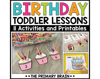 Birthday Celebration Toddler Activities | Tot School Lesson Plans | Homeschool Preschool Curriculum | Printable Unit Study for Kids
