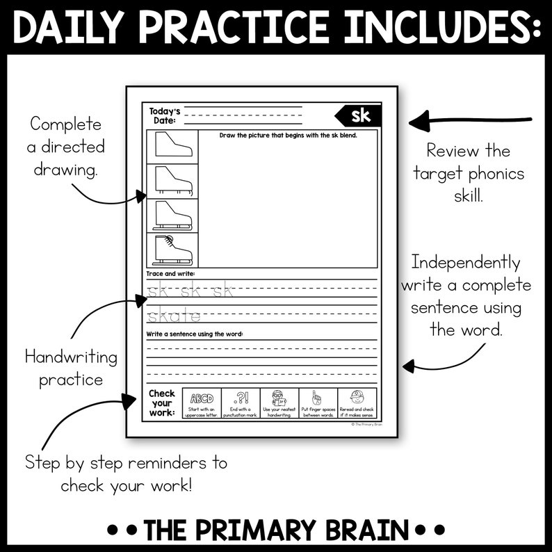 Daily Writing Journal for 1st Grade with Handwriting & Directed Drawings image 6
