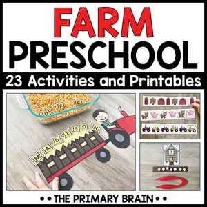 Atividades pré-escolares na fazenda | Currículo pré-escolar para educação domiciliar para a preparação para o jardim de infância | Materiais imprimíveis para crianças de 3 a 5 anos