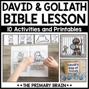 David and Goliath Bible Story Lesson: Kids Activities & Printables (Digital Download)