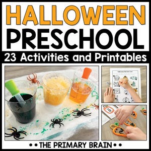 Atividades pré-escolares com tema de Halloween | Currículo pré-escolar para educação domiciliar | Materiais imprimíveis para crianças de 3 a 5 anos