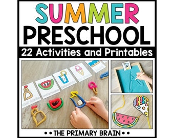 Summer Themed Preschool Activities | Pre-k Homeschool Preschool Curriculum for Kindergarten Readiness | Printables for Kids Ages 3 to 5