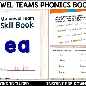 Vowel Teams Phonics Books: Reading & Fluency (PDF Download)