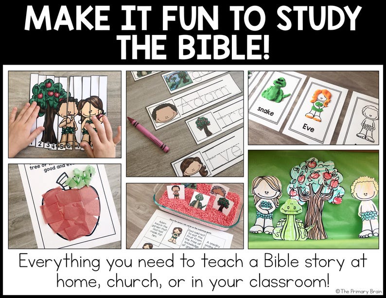 Adam and Eve Bible Lesson: Sunday School Activities (digital Download ...