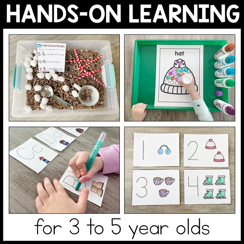 Winter Preschool Activities Daycare Lesson Plans Homeschool Preschool Curriculum Pre-K Morning Tubs, Sensory Bins, Fine Motor image 7