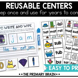 CVC Words Phonics Activities, Independent Practice for Homeschool and ...