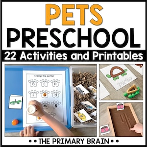 Atividades pré-escolares com tema de animais de estimação | Currículo pré-escolar para educação domiciliar | Materiais imprimíveis para crianças de 3 a 5 anos