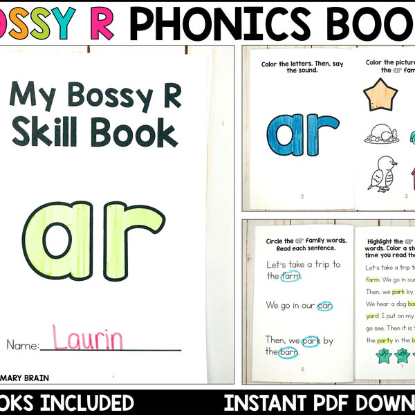 Bossy R Printable Books | R-Controlled Vowel Stories for Teaching Reading and Fluency | Kindergarten and First Grade Beginning Readers