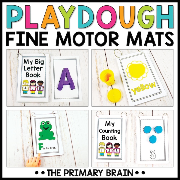 Playdough Mats | Play Dough Cards for Letters, Numbers, Shapes, Colors, Counting, Vocabulary, and More