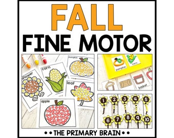 Fall Fine Motor Skills Activities | Homeschool and Classroom Centers | Scissor Skills, Prewriting, Beading, Playdough