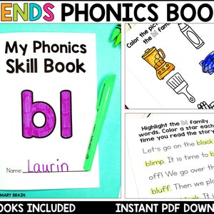 Beginning Blends Printable Books: Phonics Skill Readers (Digital Download)