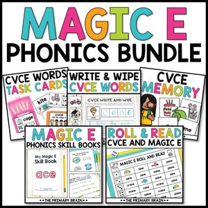 CVCe Word Flip Books/ Magic-e /  Flip book, Magic e words, Magic e