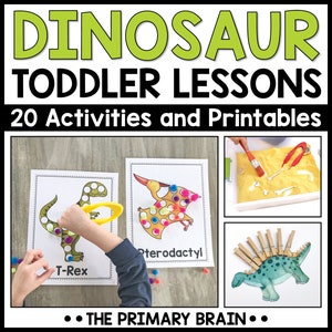 Dinosaur Toddler School Activities | Tot School Lesson Plans | Homeschool Preschool Curriculum | Morning Tubs, Sensory Bins, Fine Motor