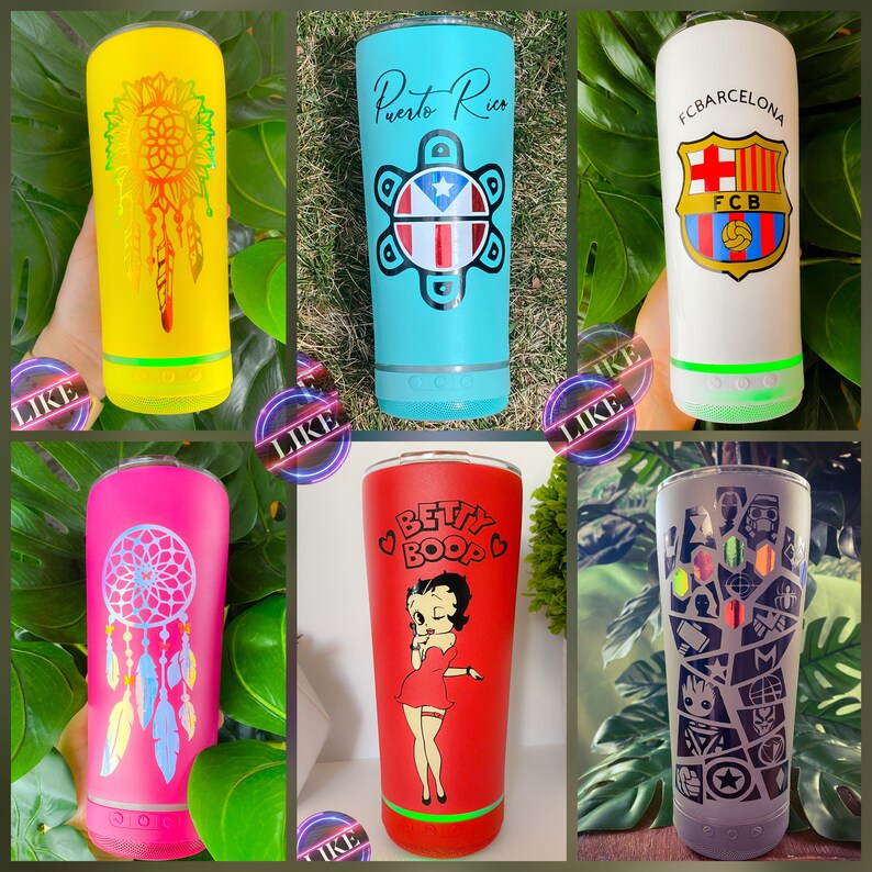 Cup Bluetooth Speaker Tumbler Stainless Steel Double Wall Etsy