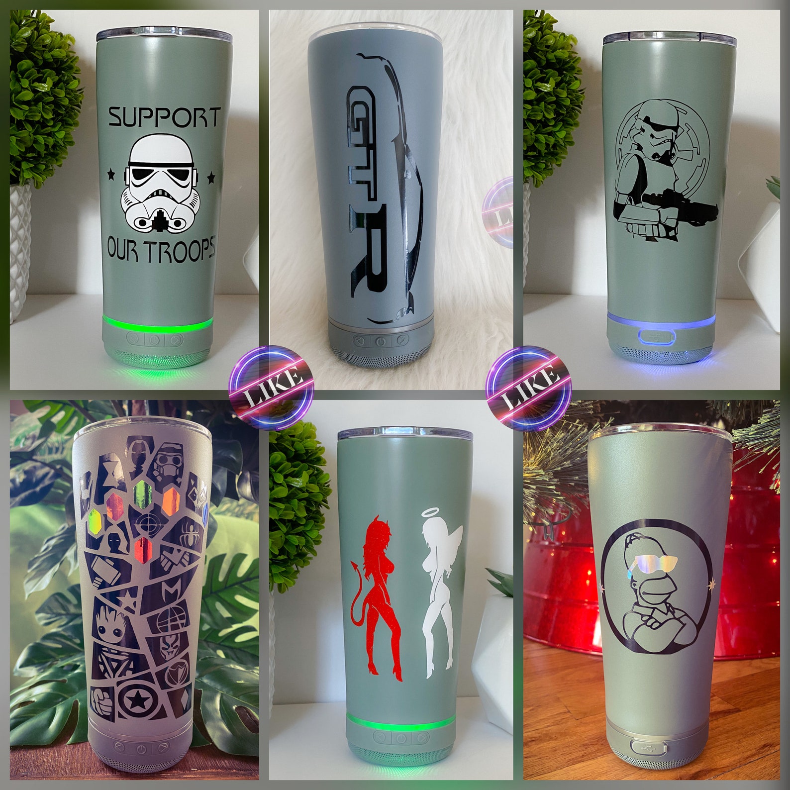 Cup Bluetooth Speaker Tumbler Stainless Steel Double Wall Etsy