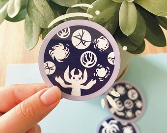 Ori Circle Vinyl Sticker l Ori and The Blind Forest & Will of the Wisps Inspired Waterproof Decal, Cute Spirit Animal Gaming Aesthetic