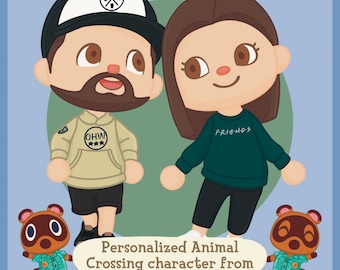 Personalized Animal Crossing Character Portrait from Photo | Digital or Printed Custom Drawing