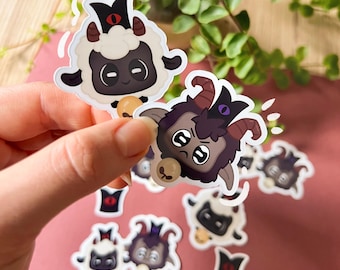 Cult Of The Lamb Stickers | The Lamb and The Goat Head Vinyl Decals, Game Inspired, Waterproof Gaming Sticker