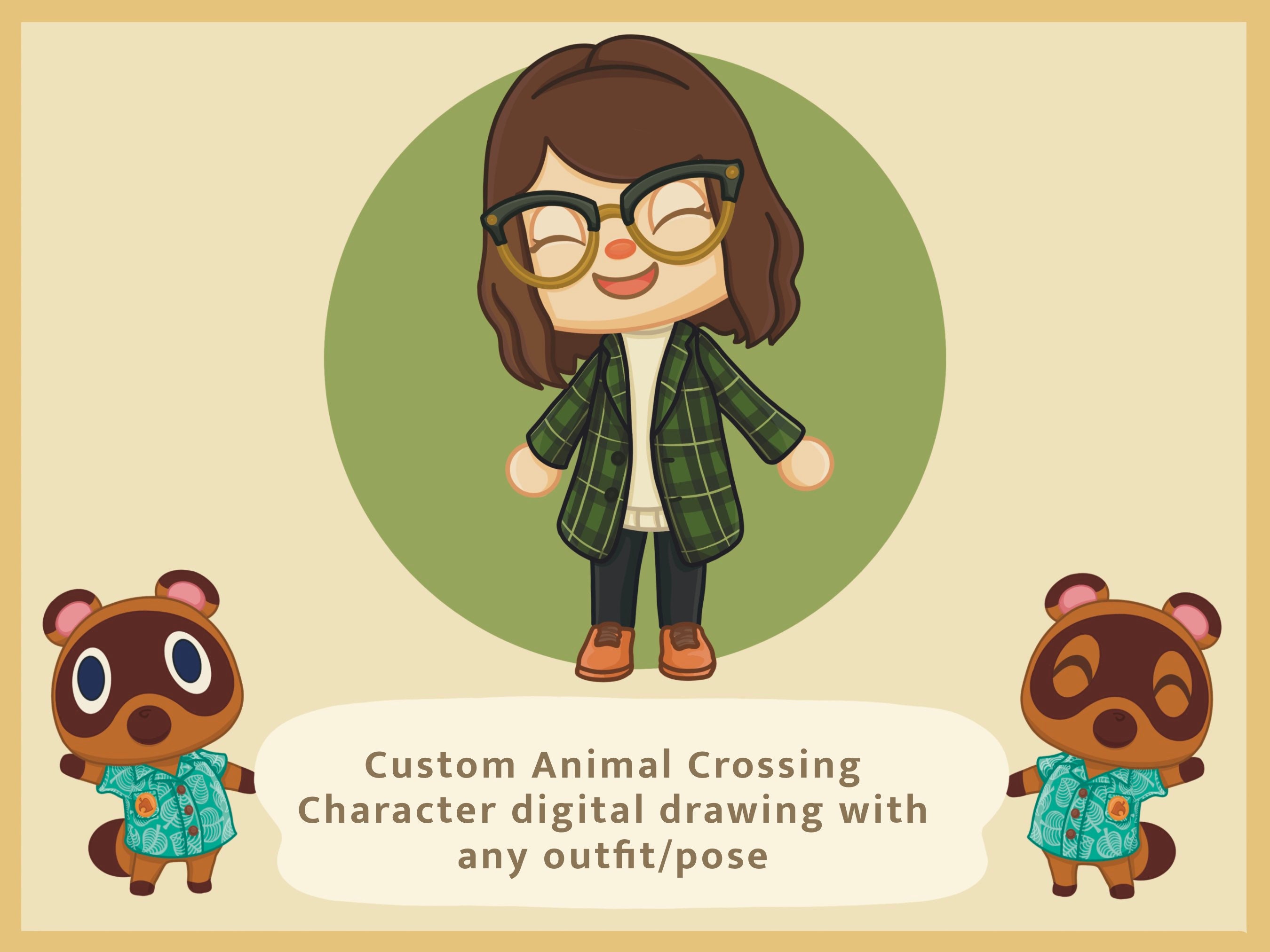 Custom Animal Crossing Character Digital Drawing With Any Etsy