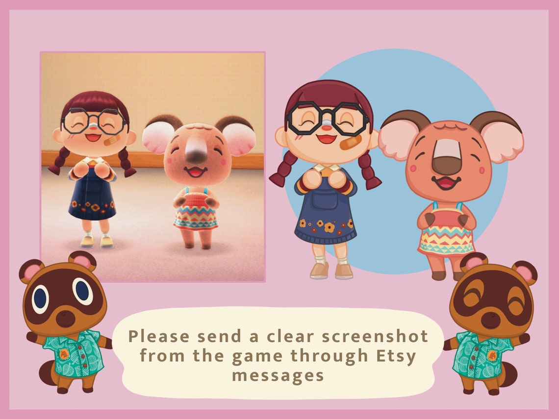 Custom Animal Crossing Character Villager Digital Drawing Etsy